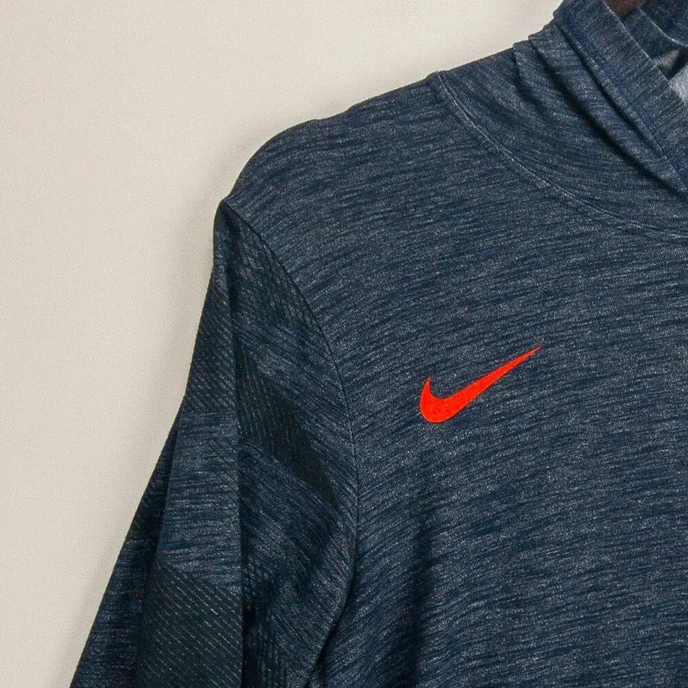 Nike Illinois Illini Hooded Tee Men’s Small Blue Dri-FIT Athletic Classic Logo
